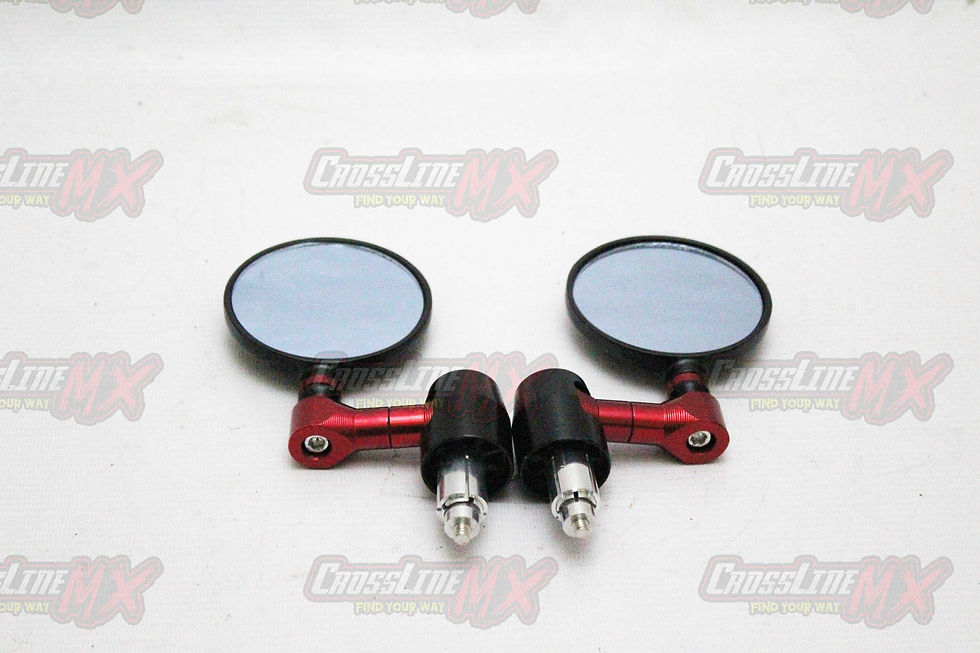 Thumbnail: Spion Bulat Supermoto Cross CNC Red / Jalu Lipat CNC / Jalu Cembung C