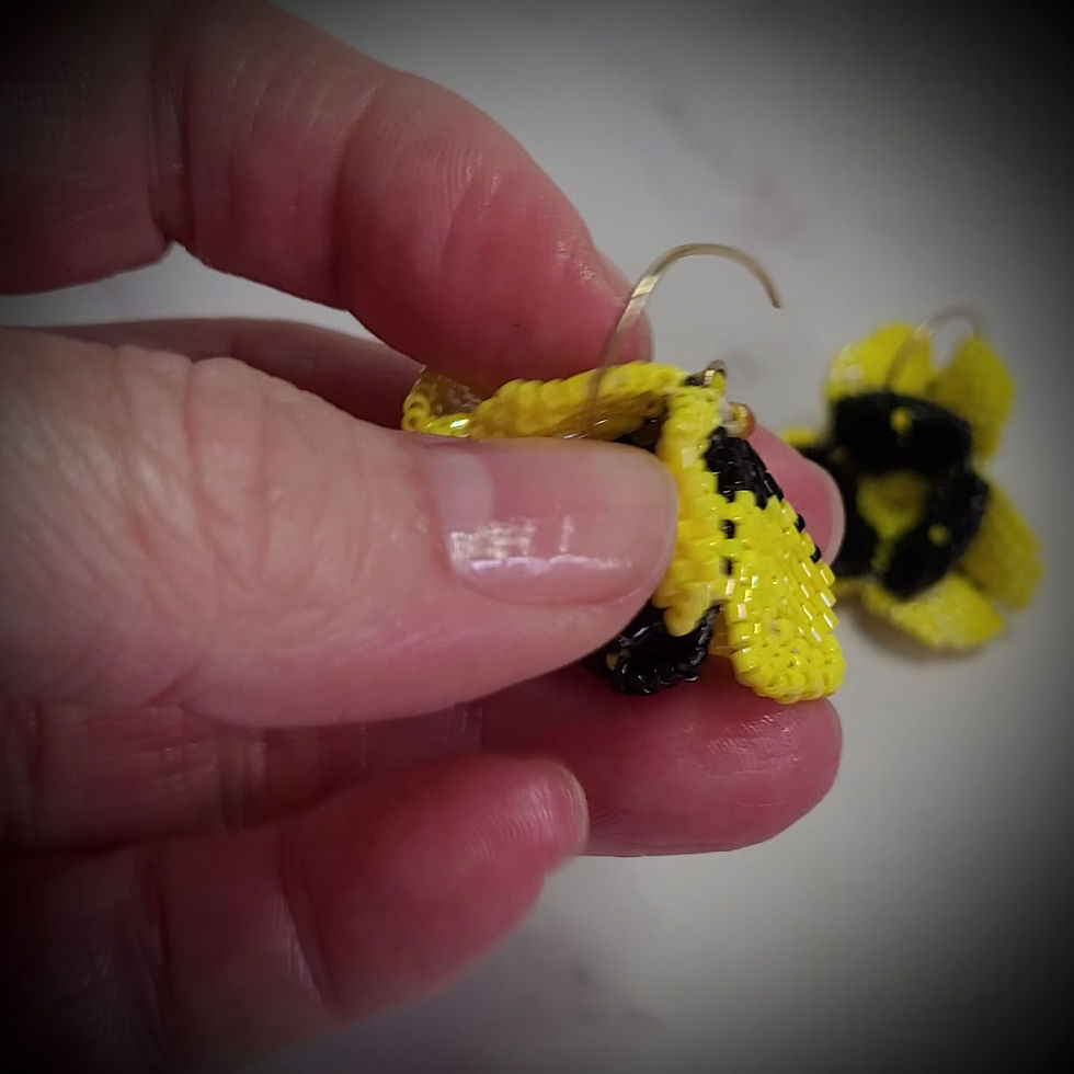 Thumbnail: Yellow Geometric Flower Pod Earrings