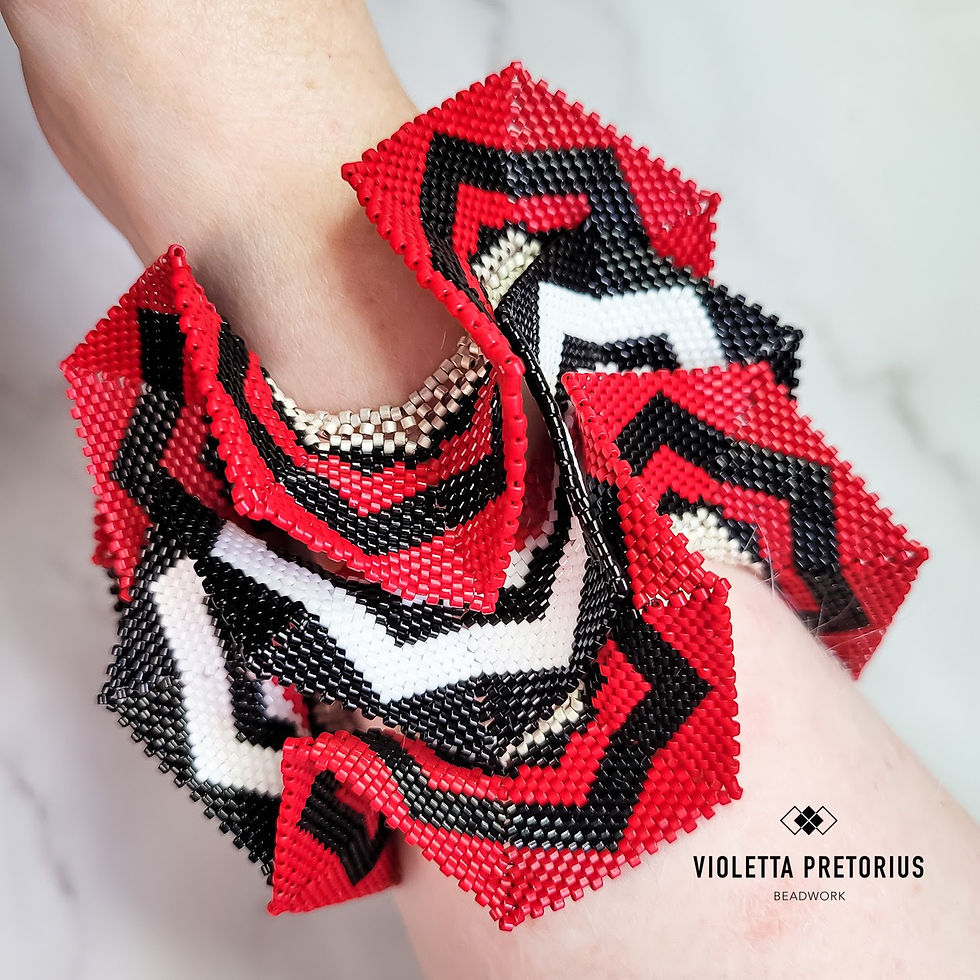 Thumbnail: Red and Black Wave Cuff Tutorial