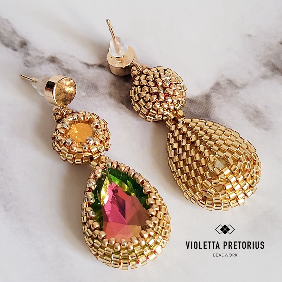 Thumbnail: Glam Crystal Teardrops Vitrail Rose