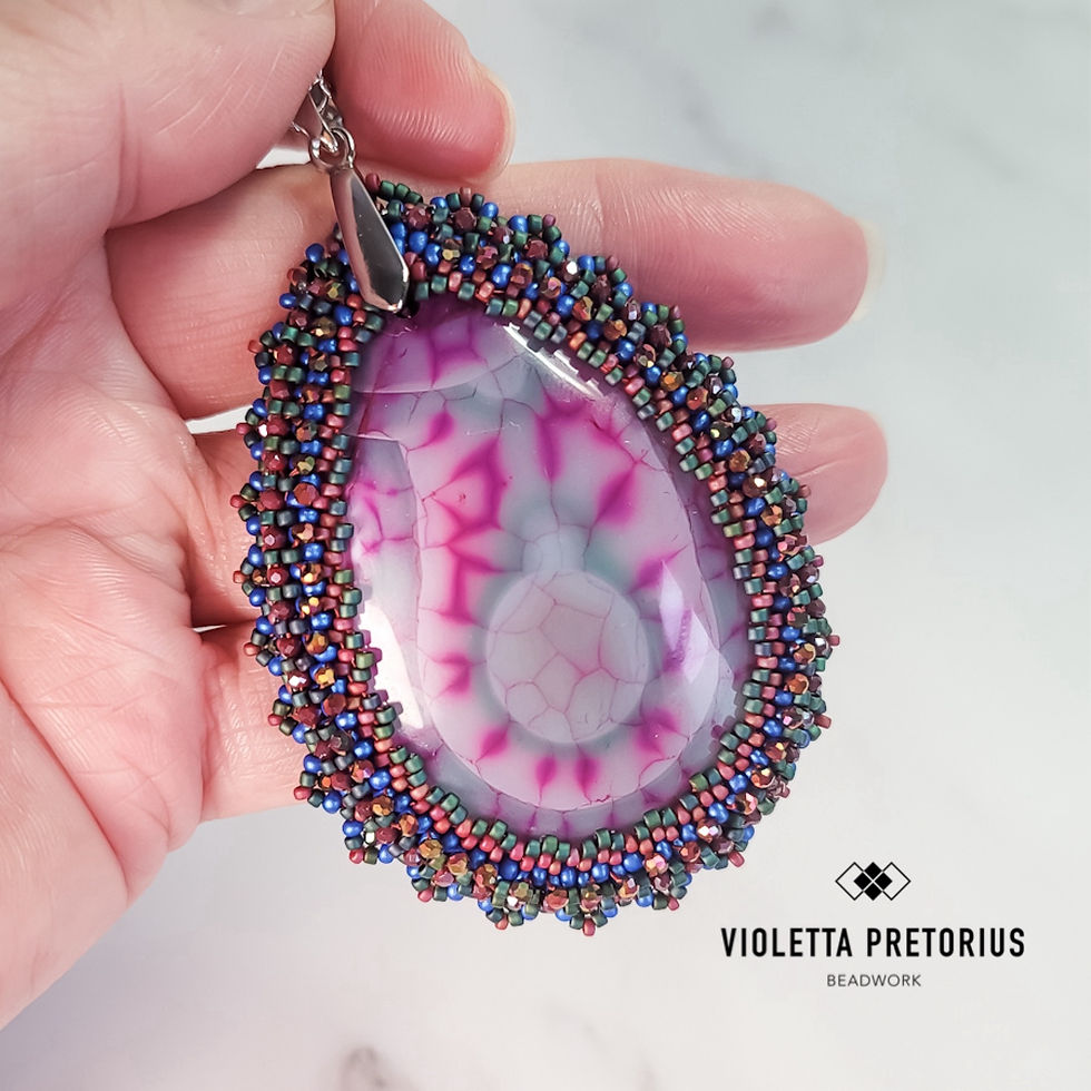 Thumbnail: Pink Dragons Vein Agate Neckpiece II