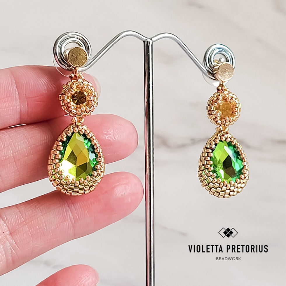 Thumbnail: Glam Crystal Teardrops Sea Green