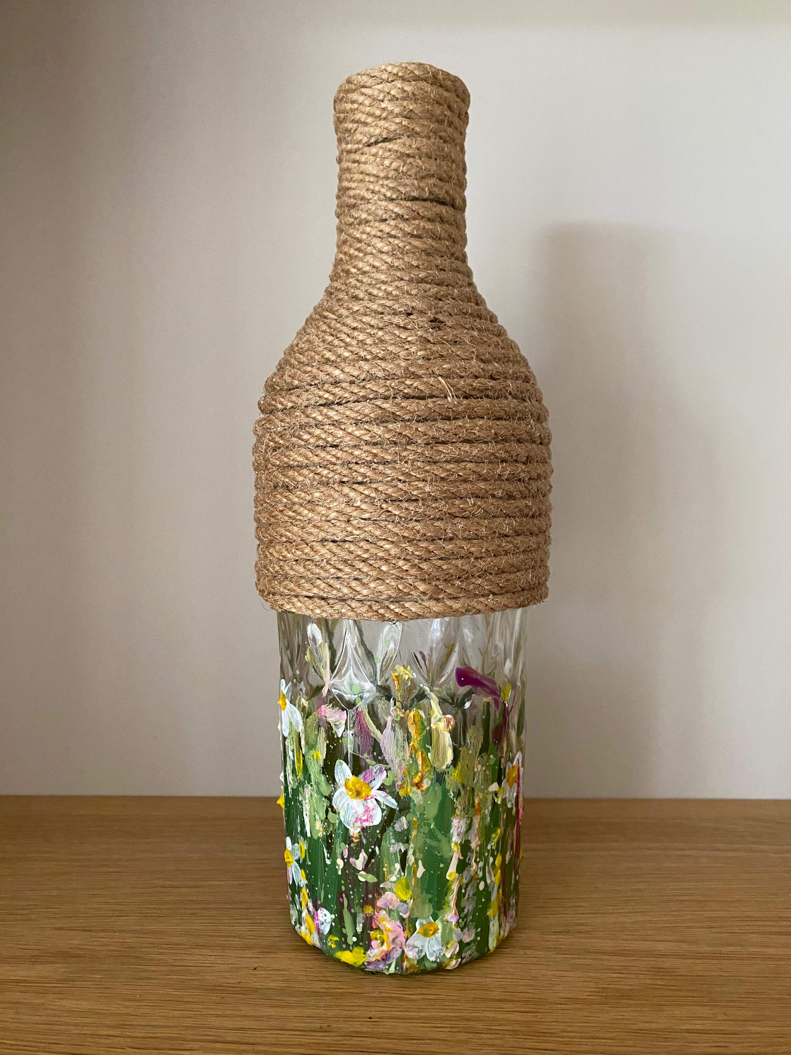 Rope hand-painted bottle