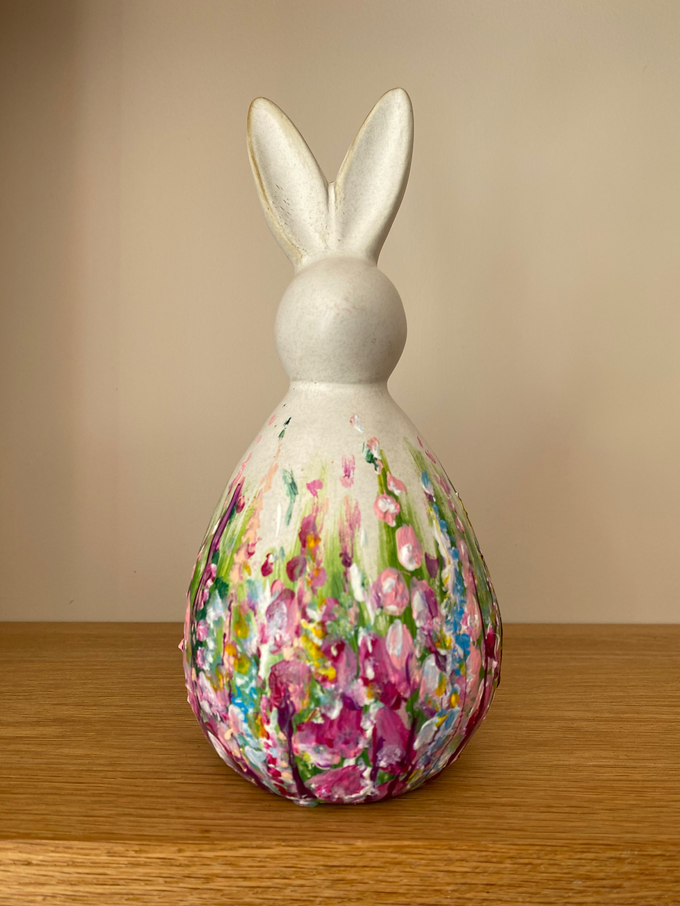 Hand-painted ceramic bunny