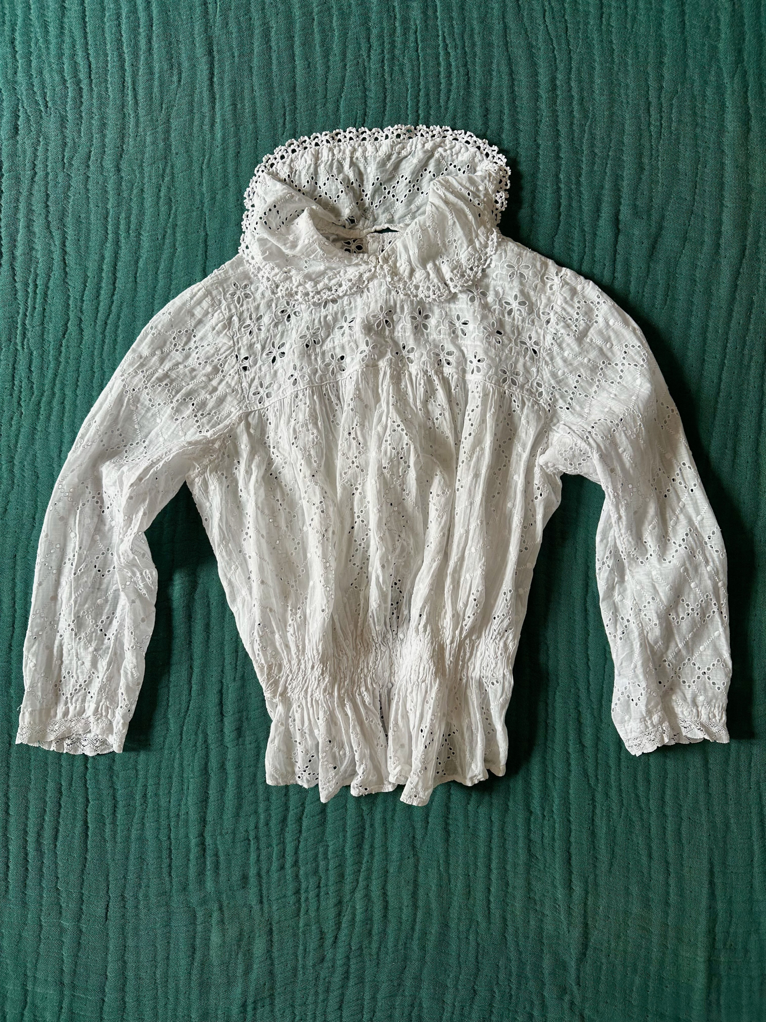 Corsage antique c.1910 - Broderies anglaises - XS/S