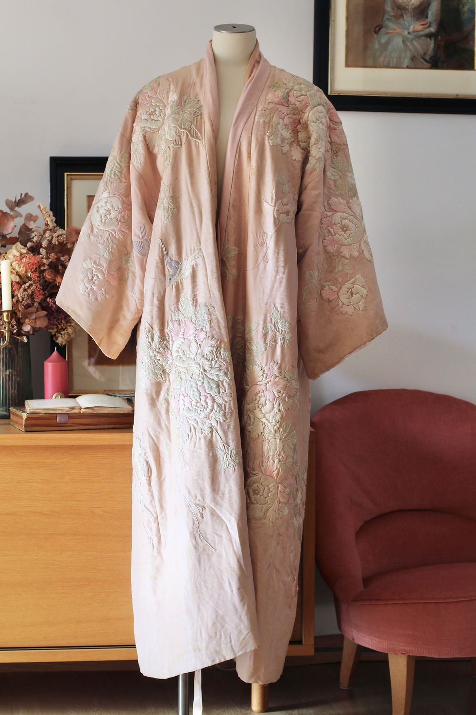 Kimono antique en soie brodé début XXème