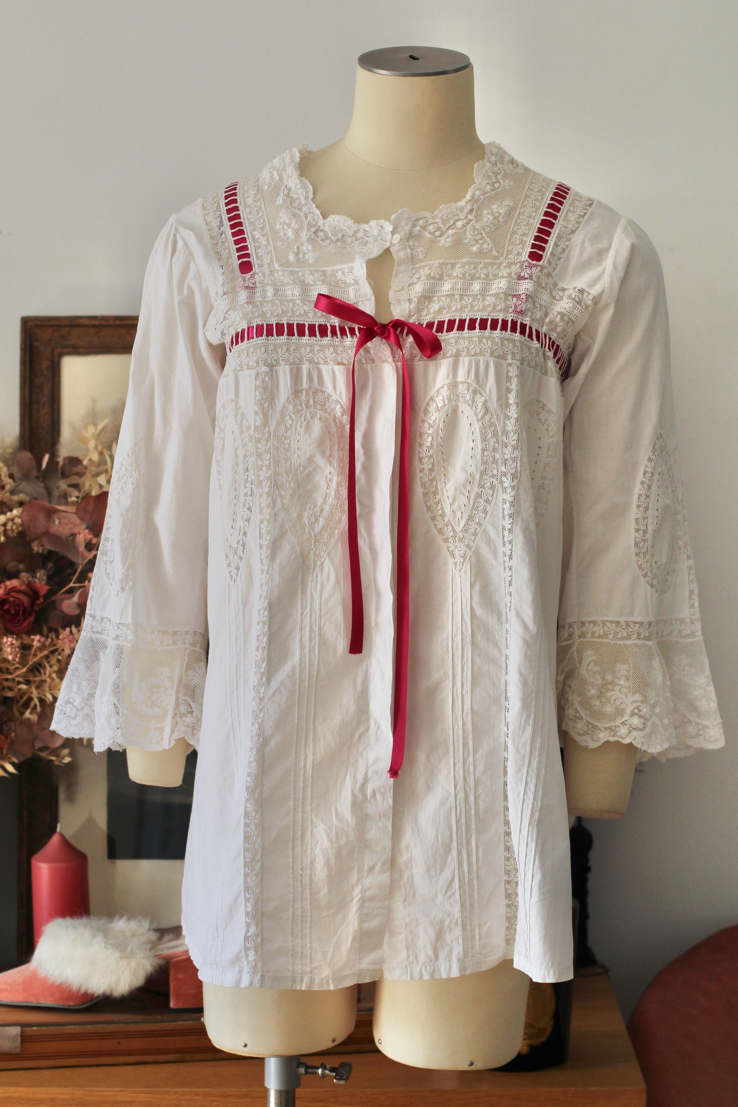 Chemise antique c. 1900 - French antique edwardian corsage