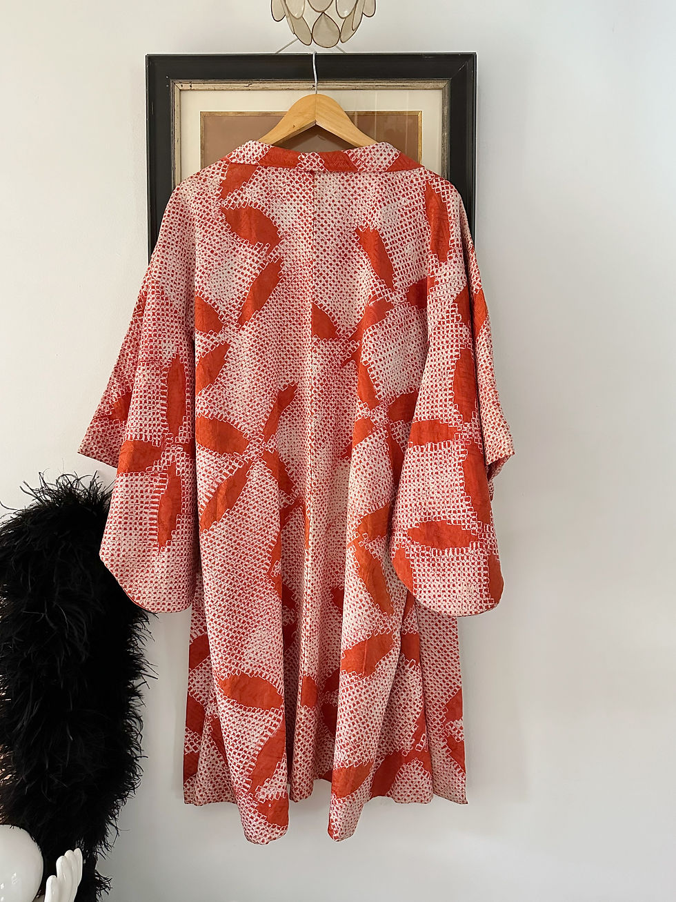 Miniature : Haori long en soie shibori c.1960 - T.U