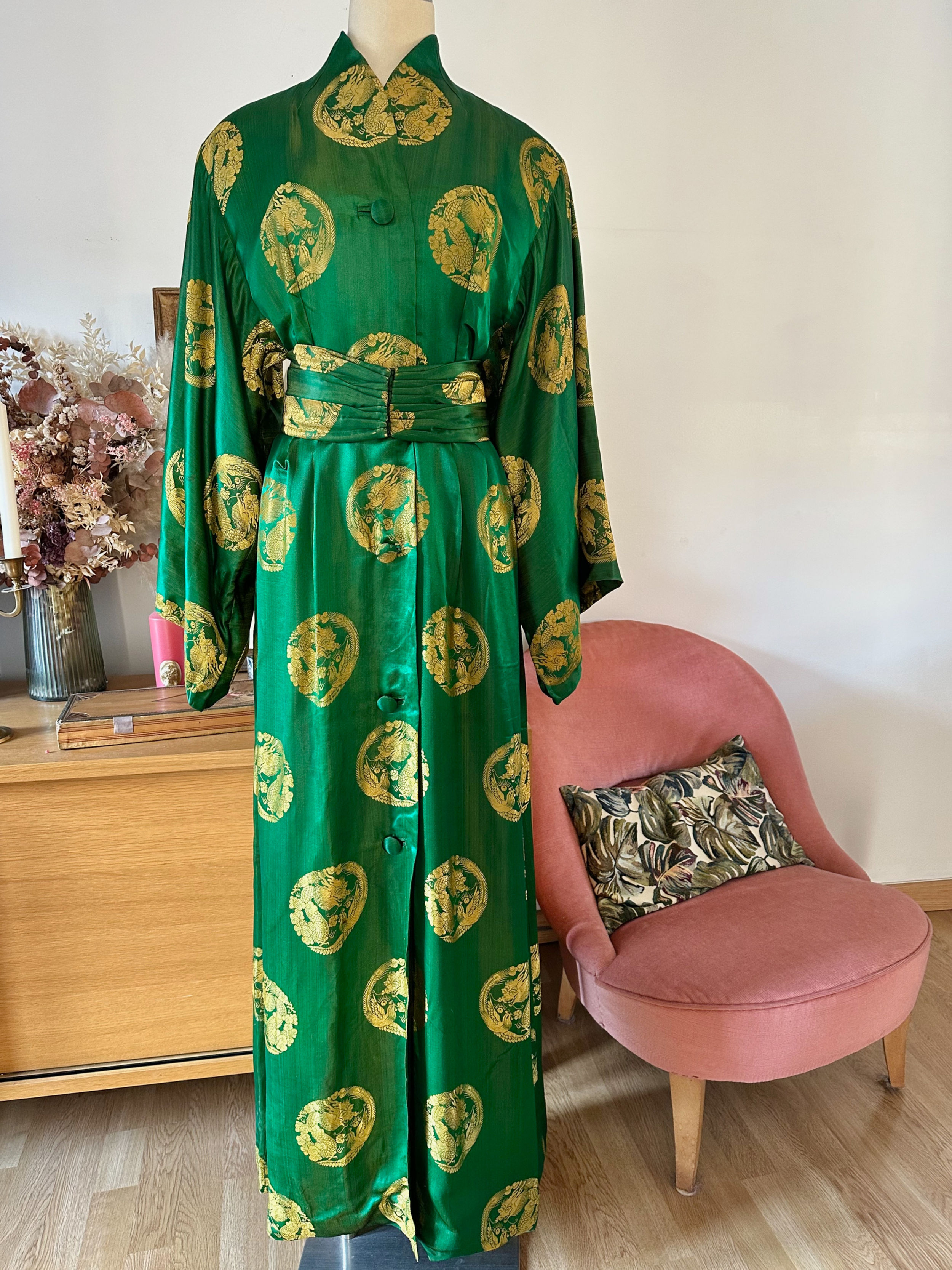 Robe longue en soie c.1940 - T.XS