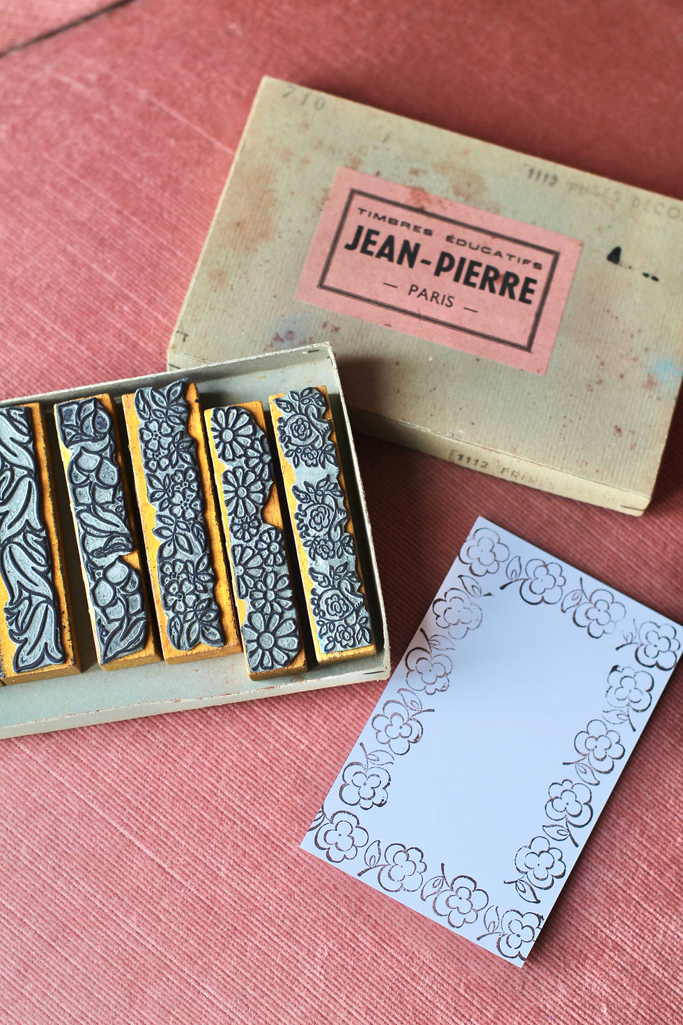 Miniature : Tampons / Frises fleuries c.1950