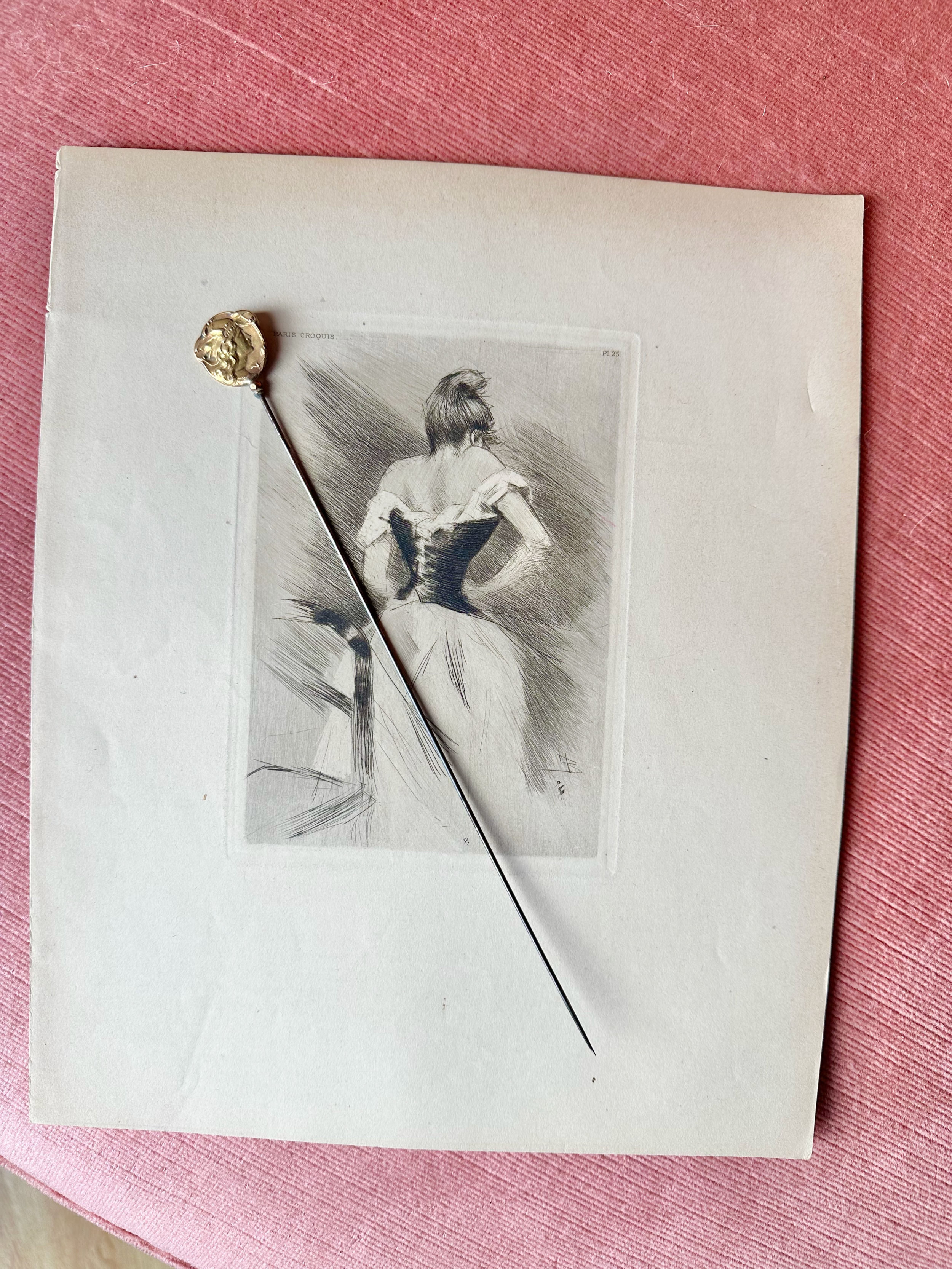 Epingle à chapeaux Art Nouveau c.1900