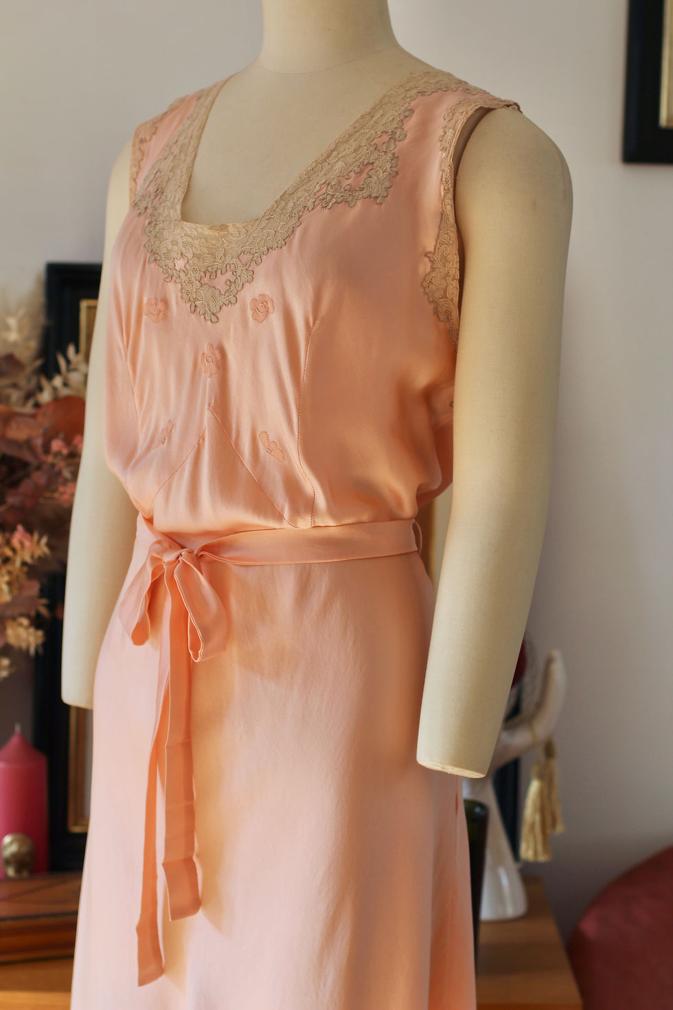 Miniature : Combinaison longue en satin de soie c.1930 - T.XS/M