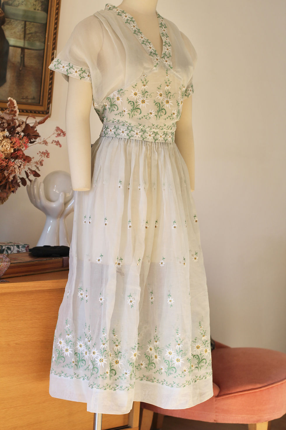 Miniature : Robe de fiançailles des années 50 - T.L/XL