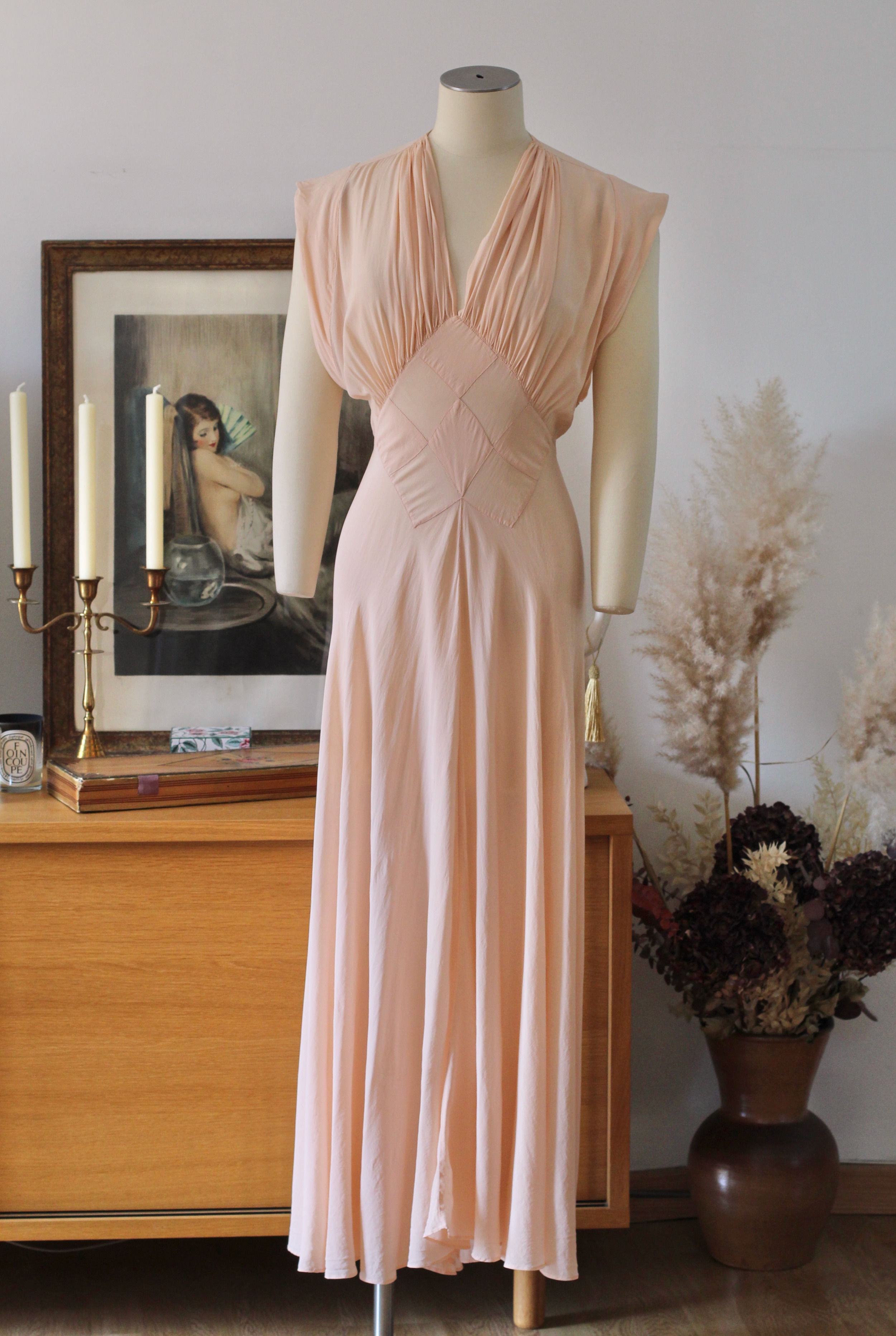 Nuisette en soie des années 30 - T.XS/M