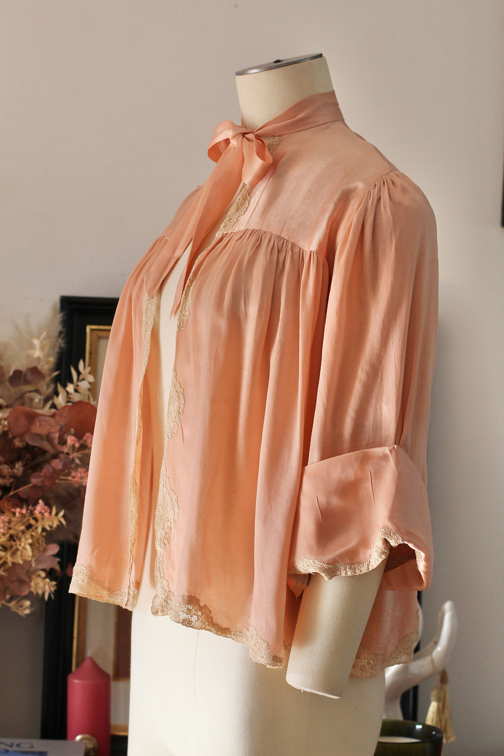 Miniature : Liseuse en satin de soie c.1930 - T.XS/M