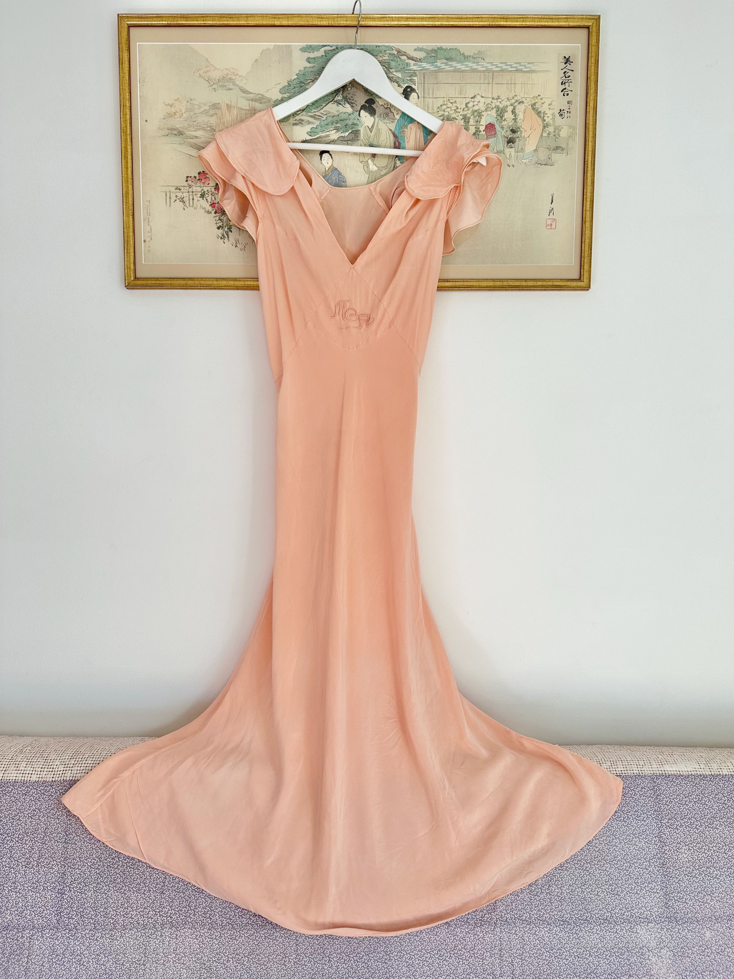 Robe / Nuisette en soie des années 30 - T.XS/S