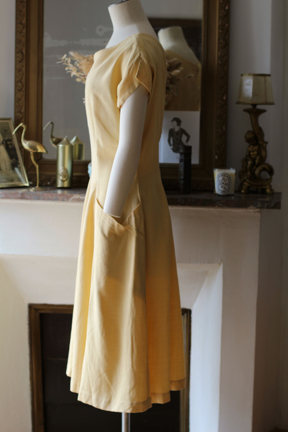 Thumbnail: Robe en lin des années 50 - T.L/XL