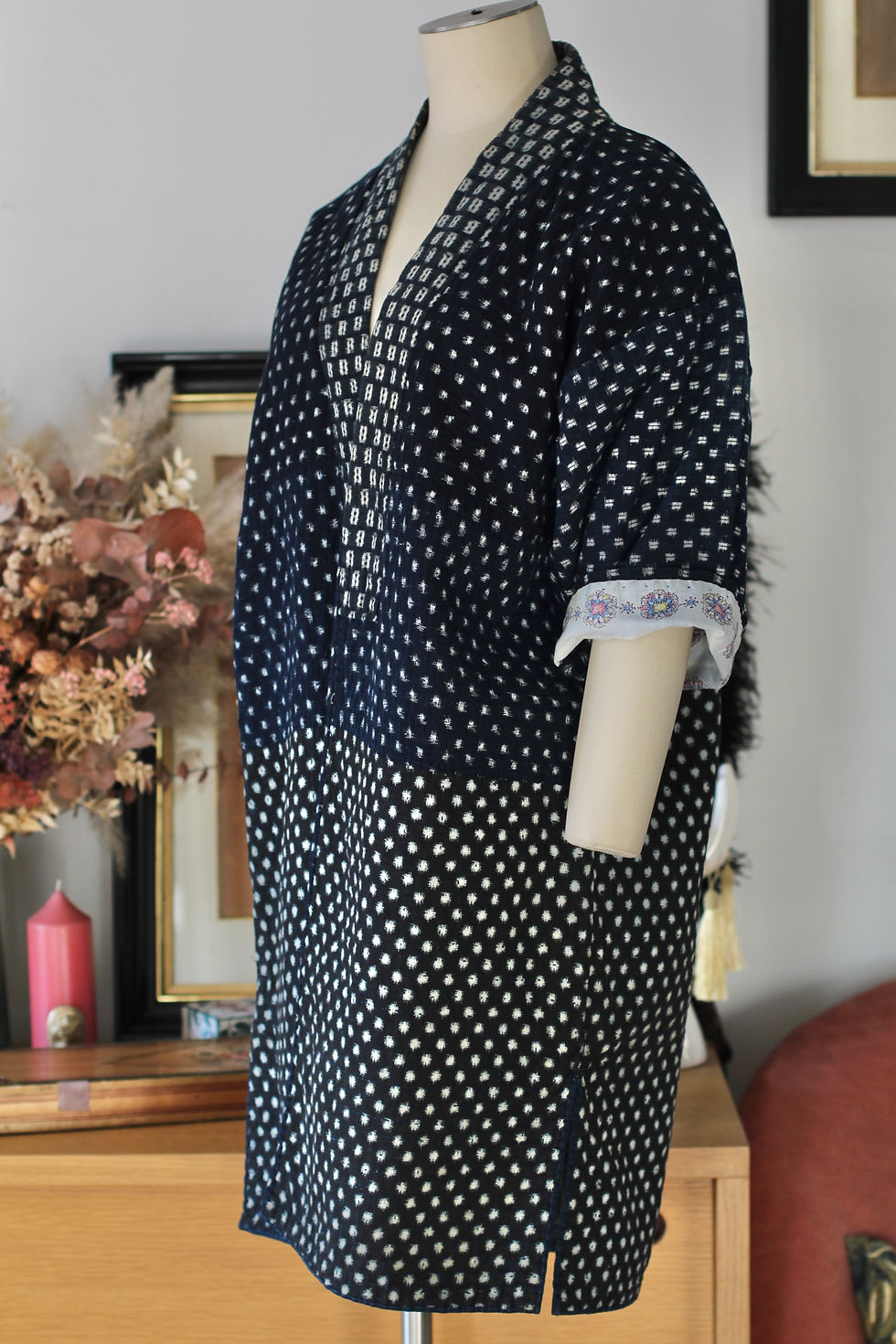 Miniature : Rare ! Noragi Meiji, broderies sashiko - T.XS/L