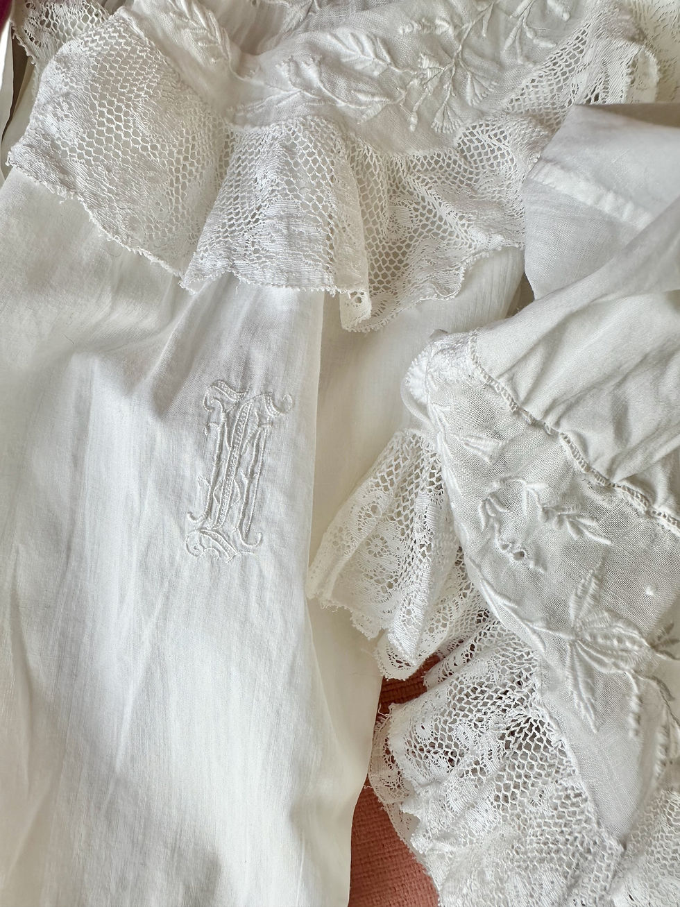 Thumbnail: Robe antique coton&dentelle c.1900 - French 1900s Edwardian nightgown