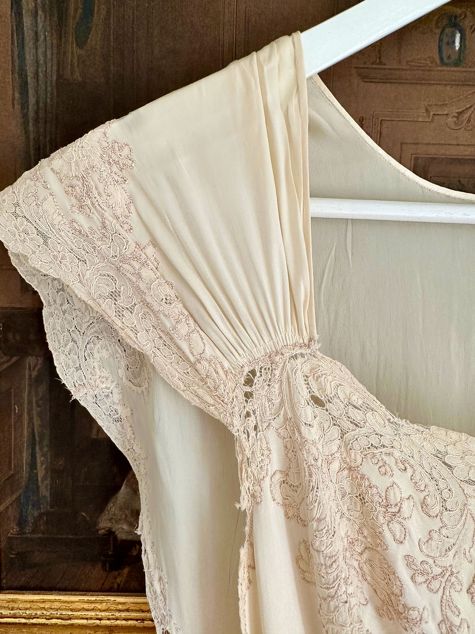 Miniature : Combinaison longue en soie jaune pale c.1930 - T.XS/S