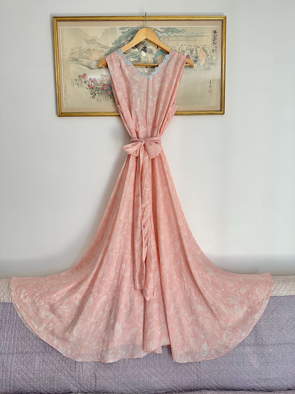 Thumbnail: Déshabillé/Nuisette en soie c.1930 - T.M/XL