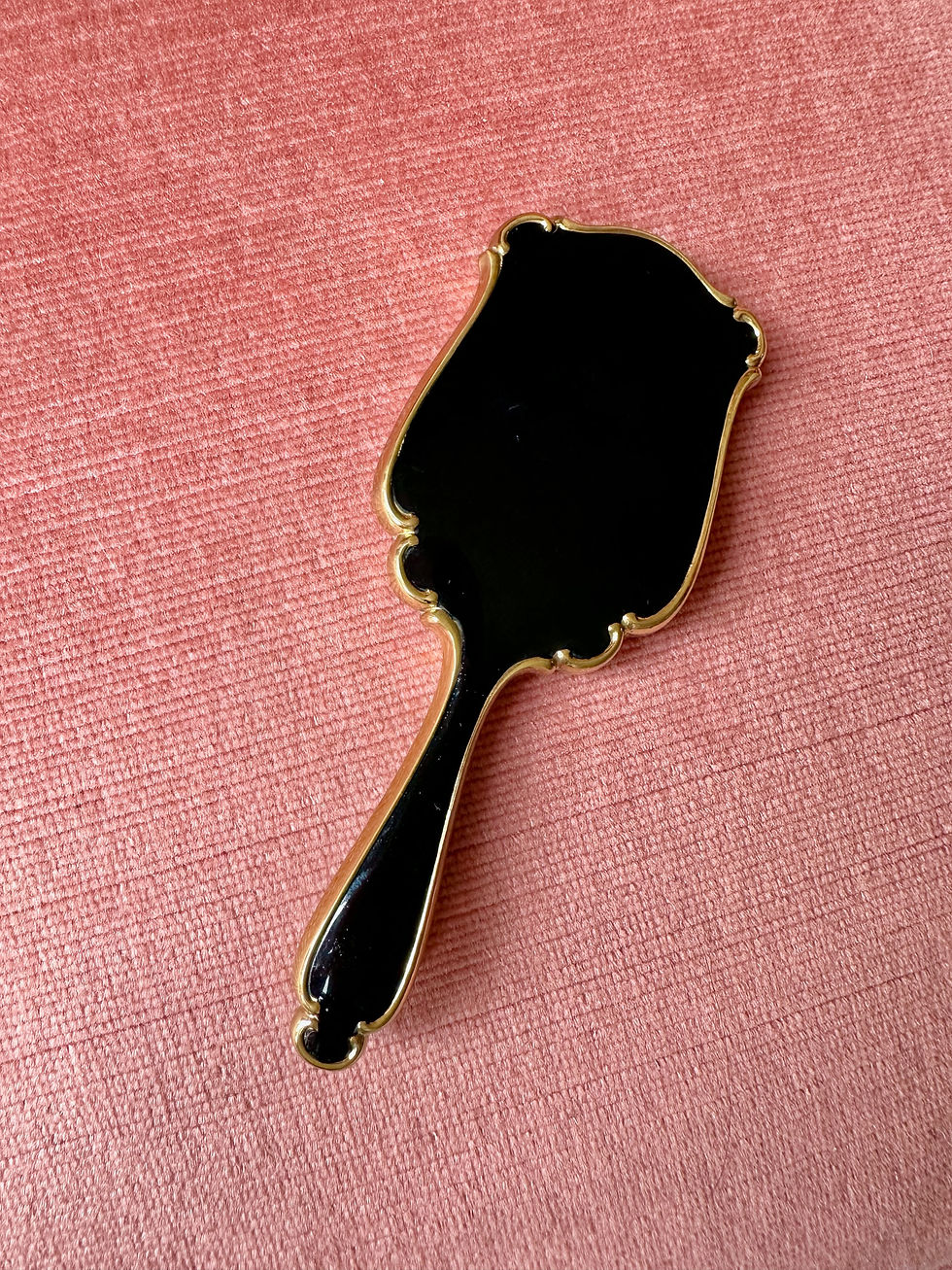 Thumbnail: Miroir à main émaillé Poudrier c.1940