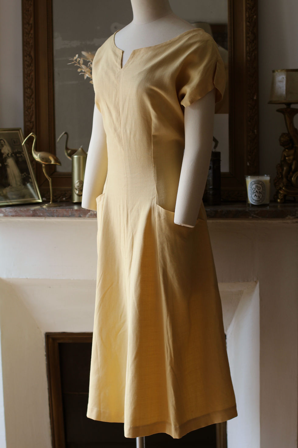 Thumbnail: Robe en lin des années 50 - T.L/XL