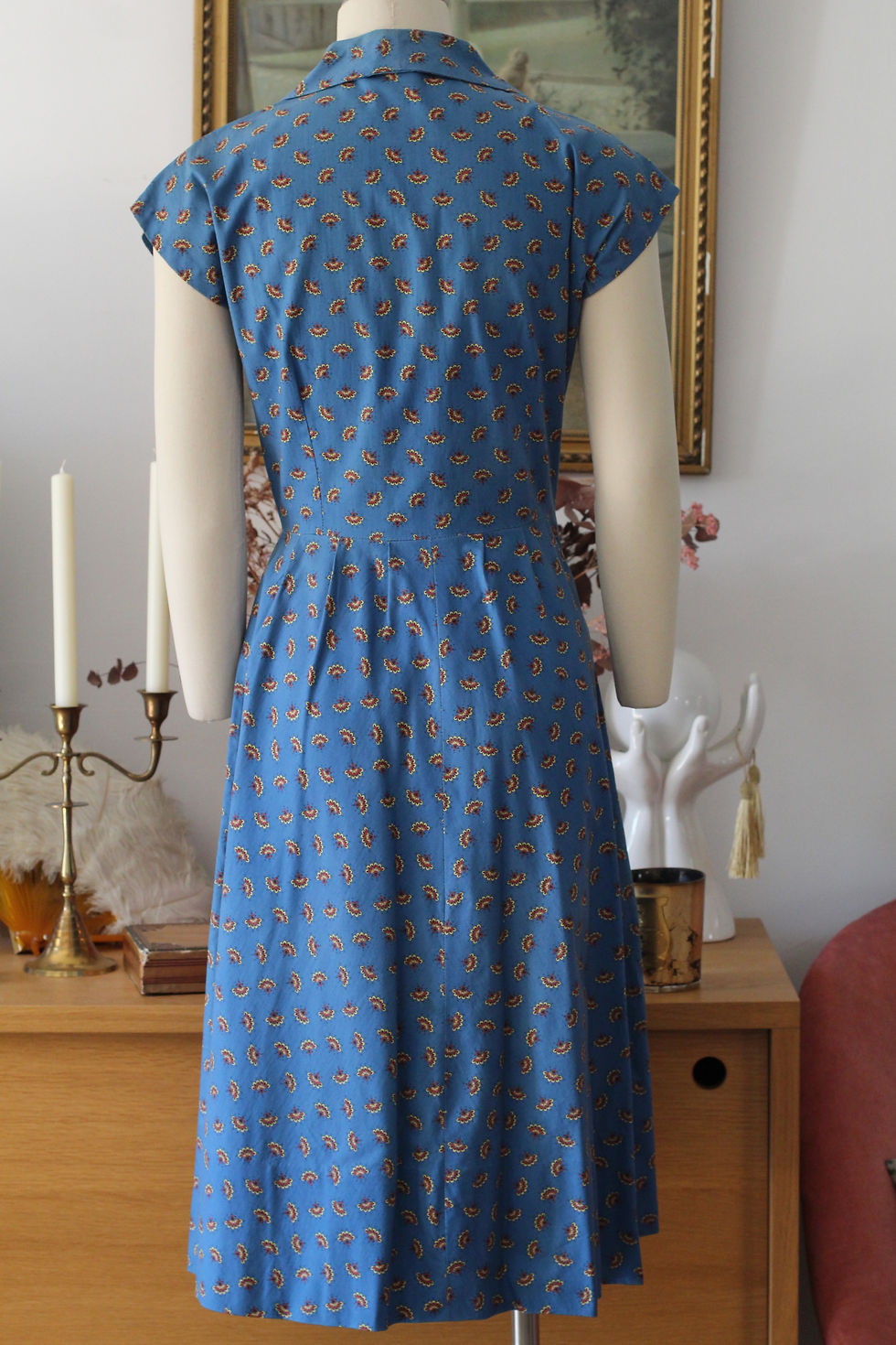 Miniature : Robe en coton c.1940 - T.XS/S