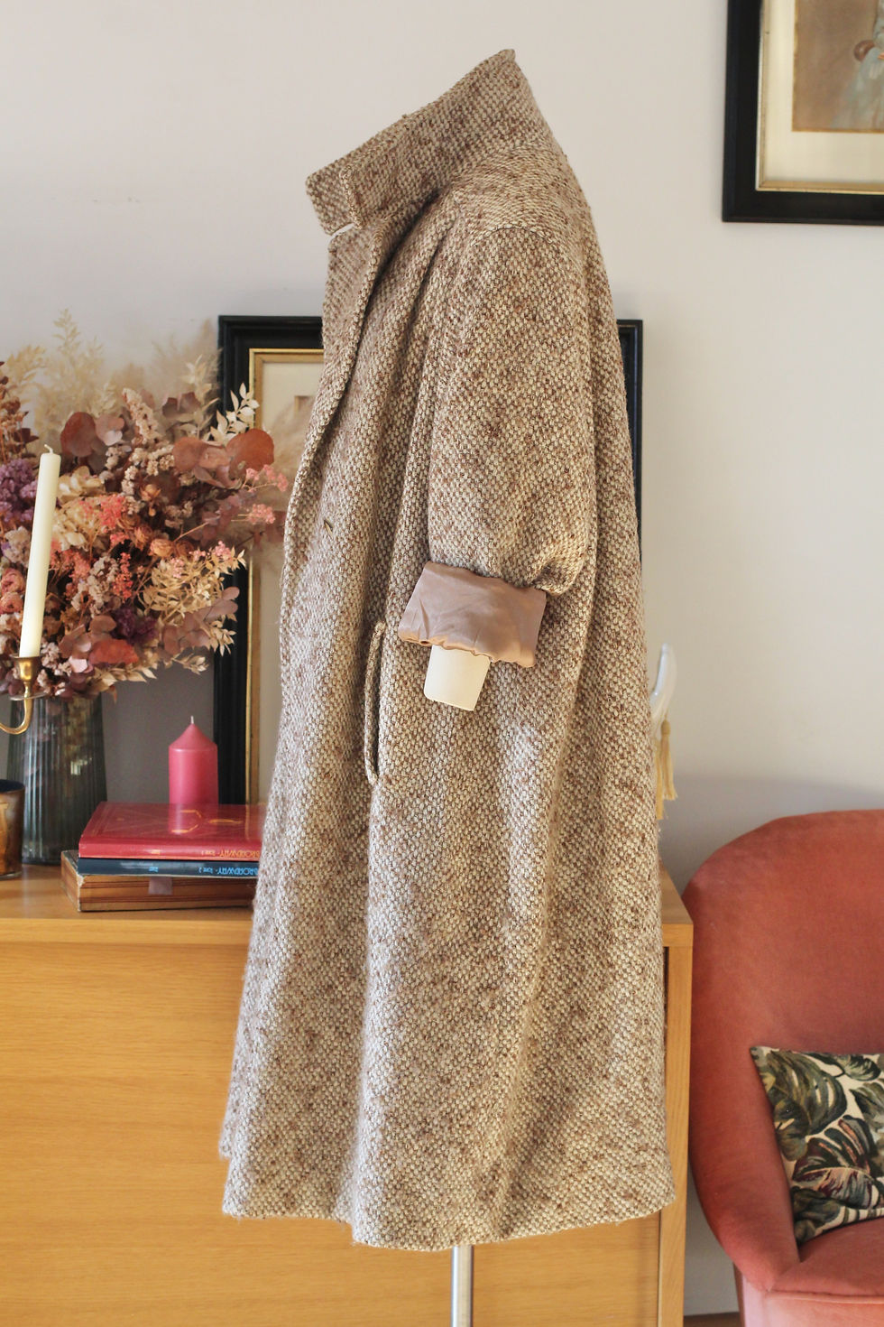 Miniature : Manteau oversized vintage - Beige chiné - T.Unique