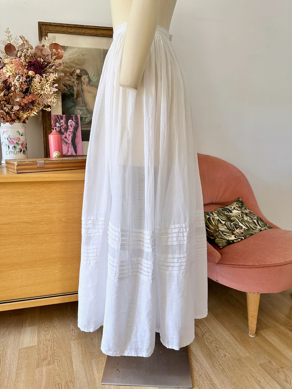 Miniature : Jupon antique en linon de coton - T.XS