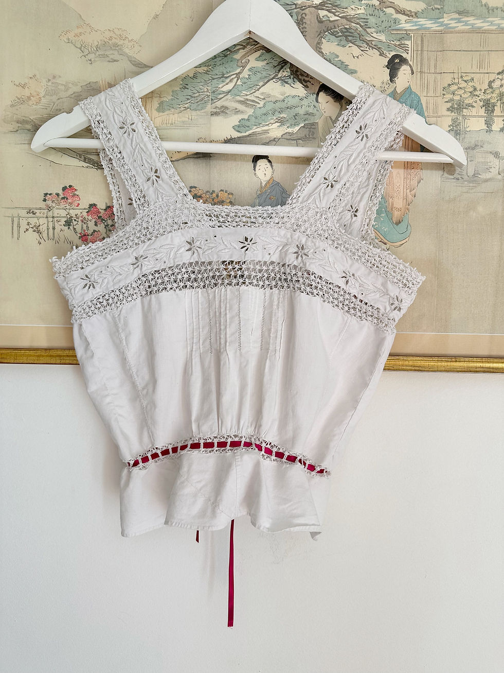 Thumbnail: Cache-corset antique début XXème - French antique Edwardian top c. 1910 / 1920