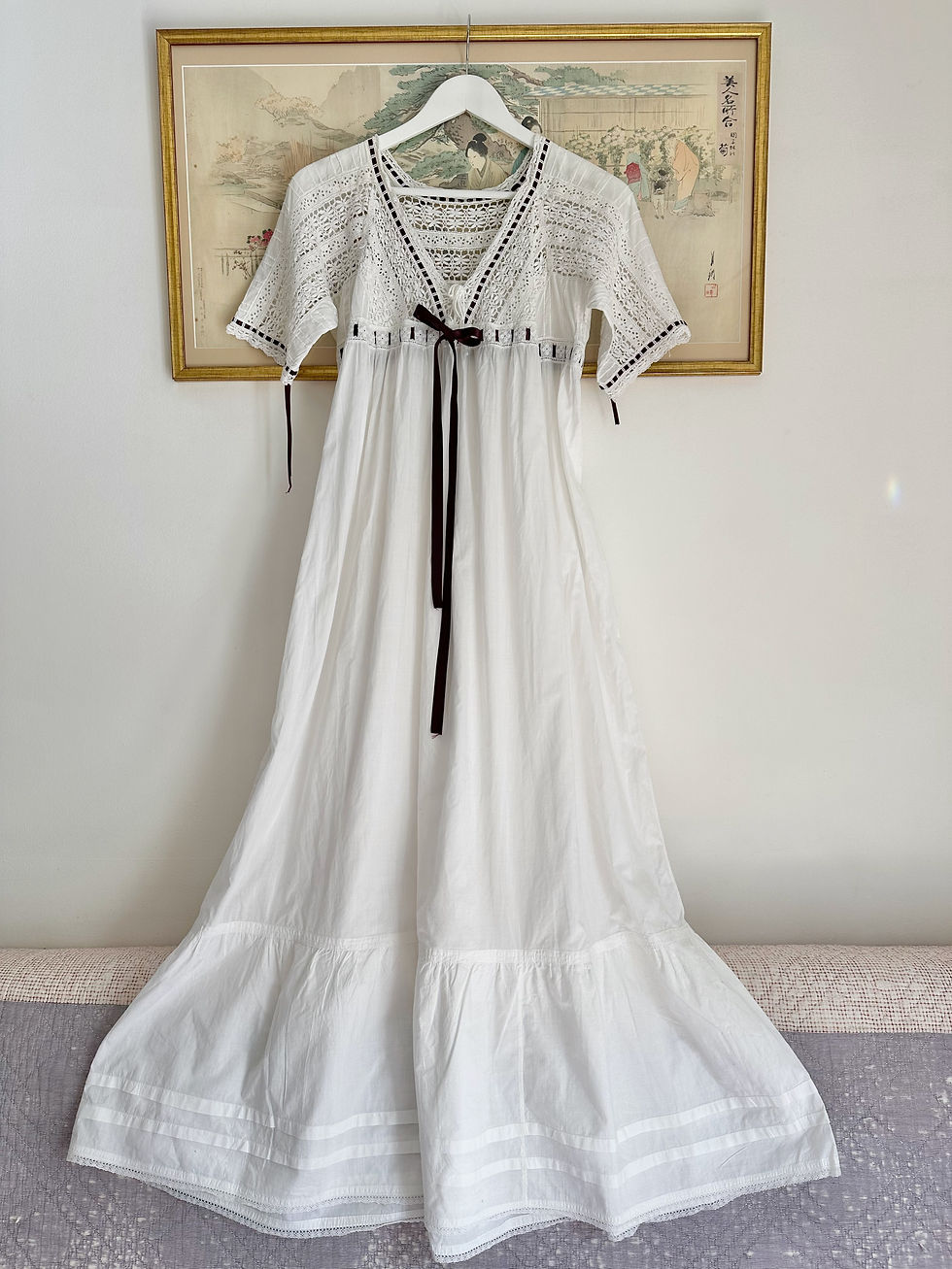 Miniature : Robe antique en coton c.1900 - Edwardian nightgown