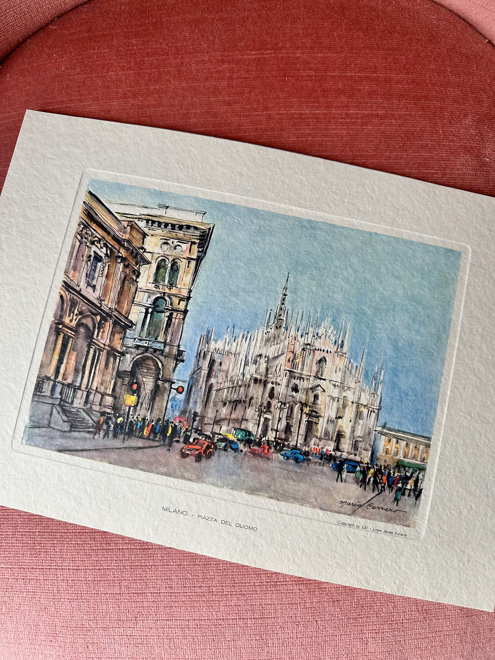 Miniature : Lot de 12 aquarelles "Piazze d'Italia" par Mario Carraro c.1940/50