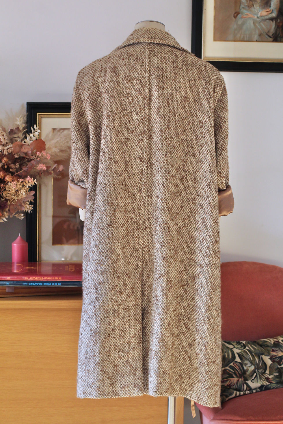 Miniature : Manteau oversized vintage - Beige chiné - T.Unique