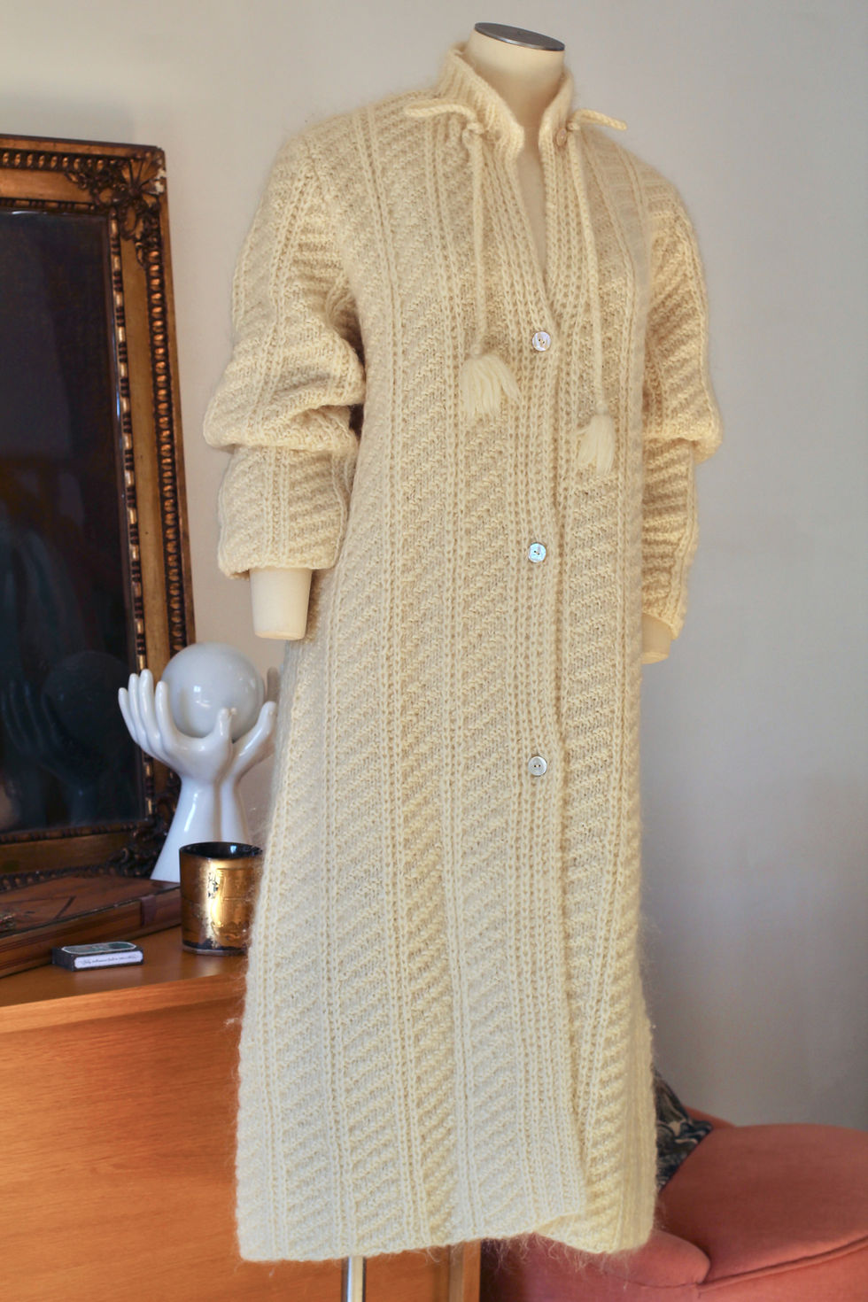 Miniature : Gilet long en laine - Pièce unique artisanale