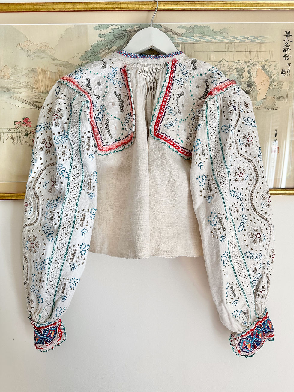 Miniature : Blouse roumaine vintage brodée c. 1930 - T.XS