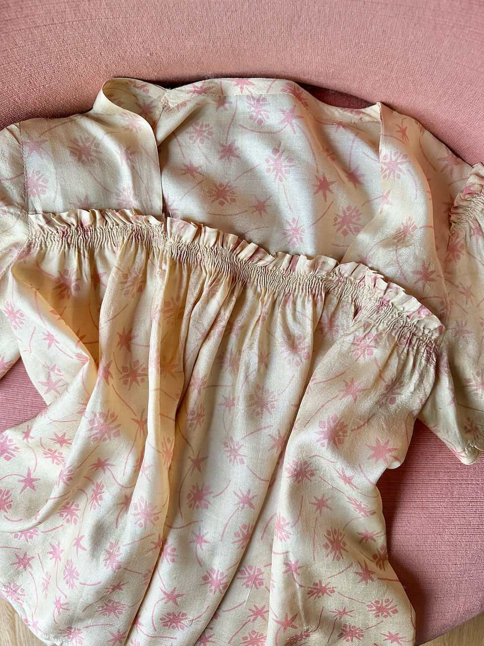 Thumbnail: Blouse en pongé de soie c. 1930 - T.XS/S