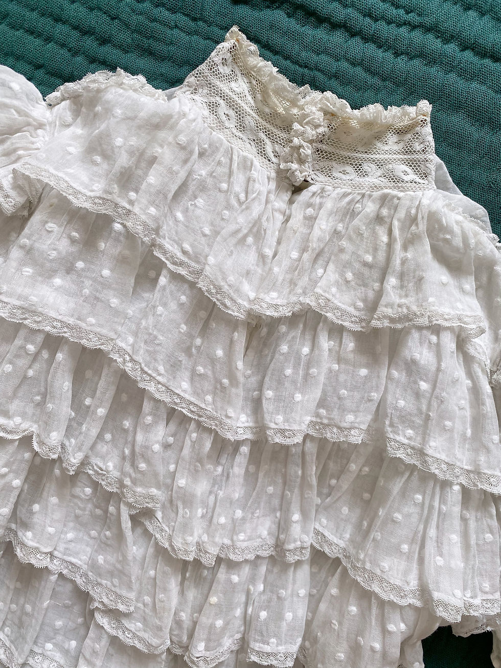 Miniature : Corsage antique c.1900 en coton plumetis