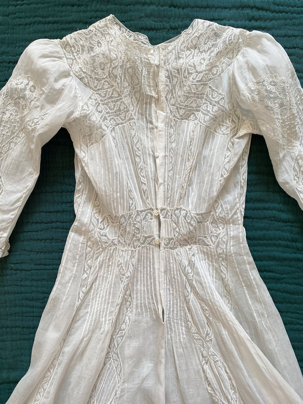 Miniature : Robe d'été 1910 - Coton, dentelle de Valenciennes et broderies main