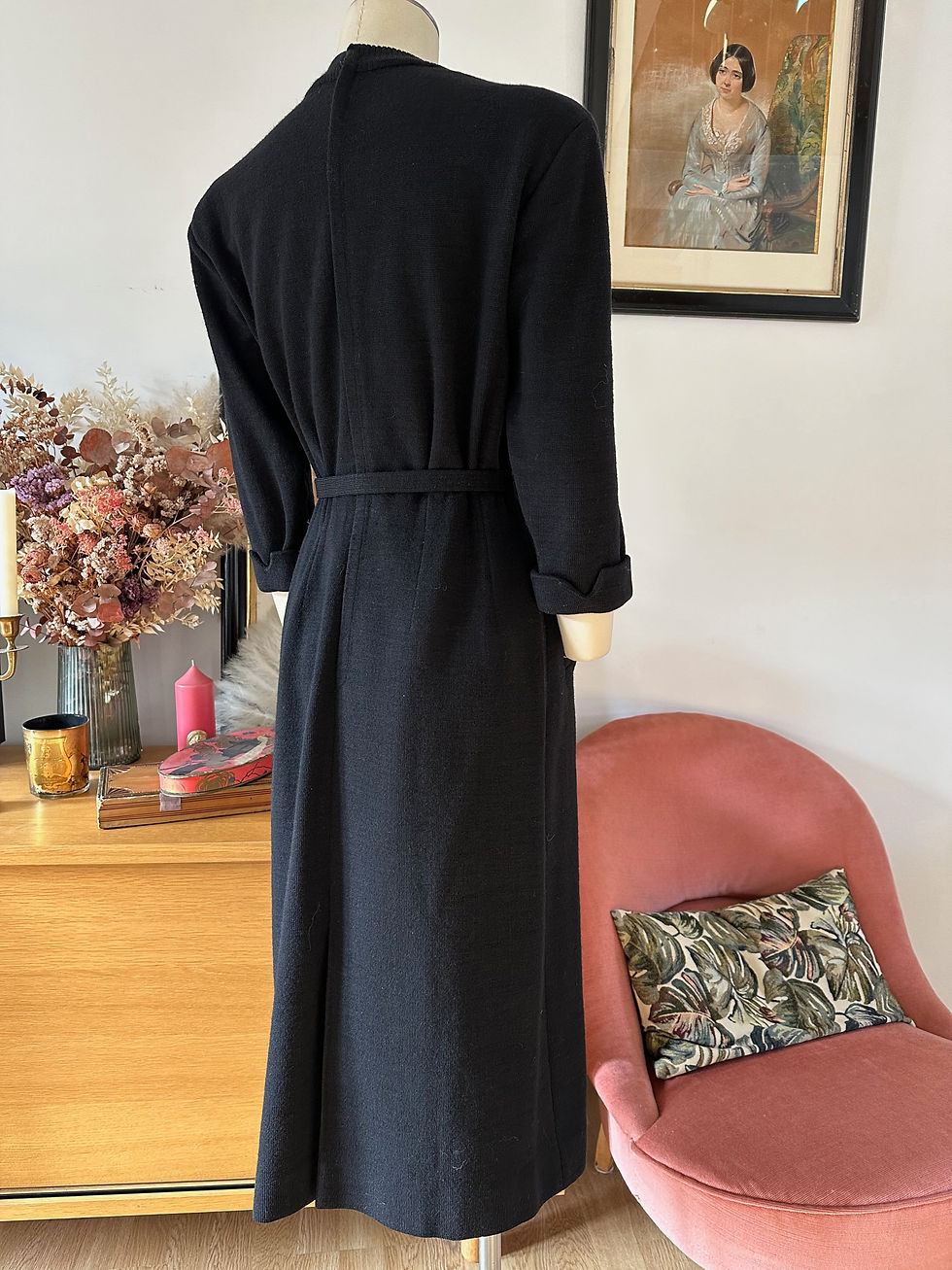 Thumbnail: Robe en laine des années 50 - T.XS au M