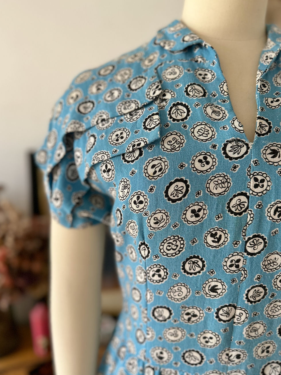 Miniature : Robe en lin 1940s - T.S/M