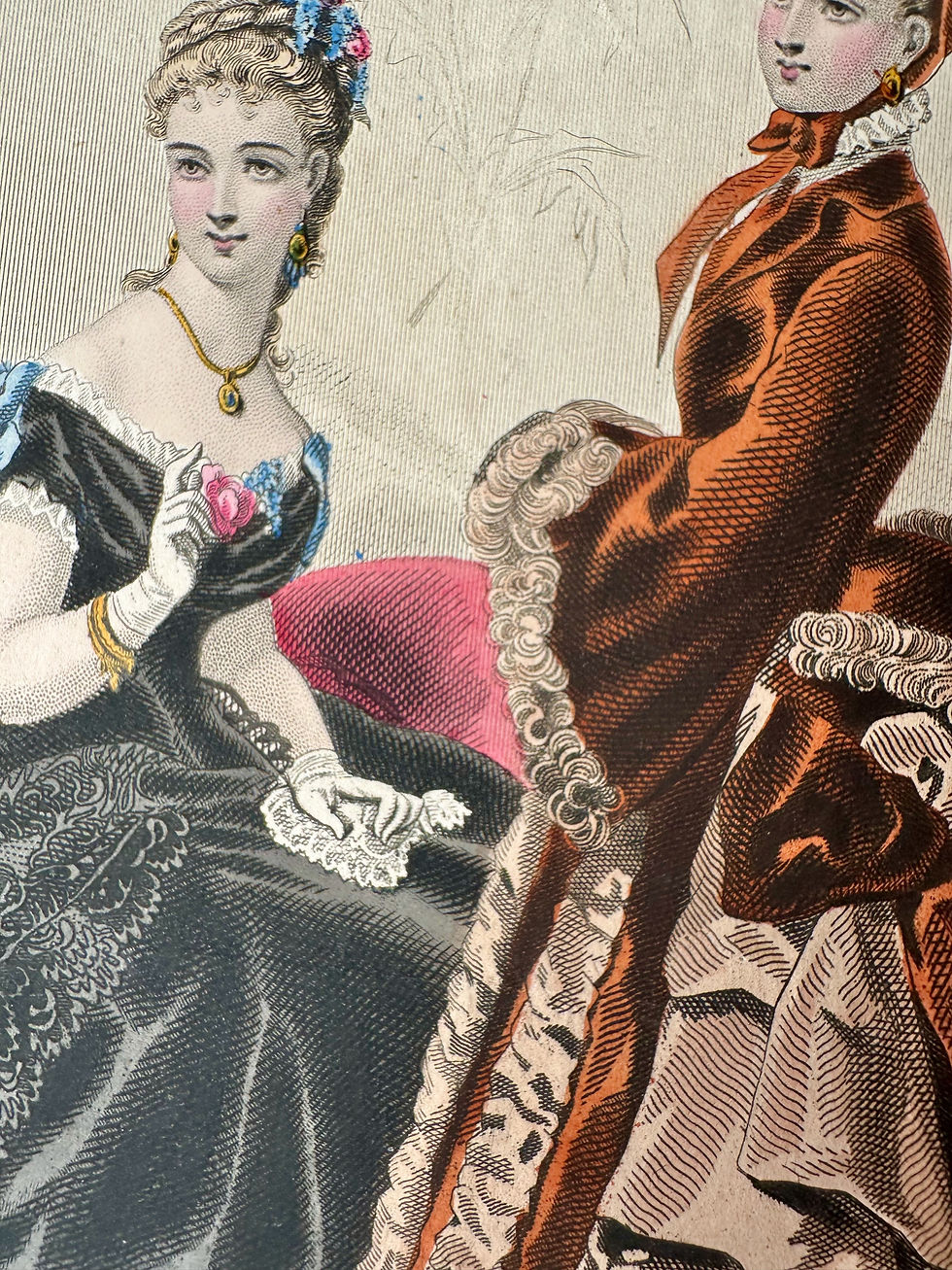 Miniature : Gravure "La Mode Illustrée" c.1870