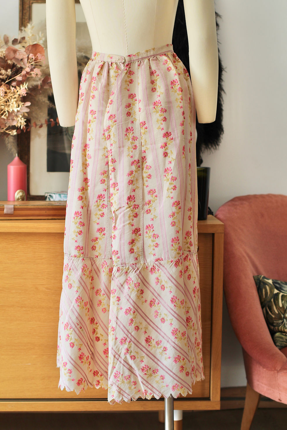 Miniature : RARE ! Jupe antique en soie c.1900