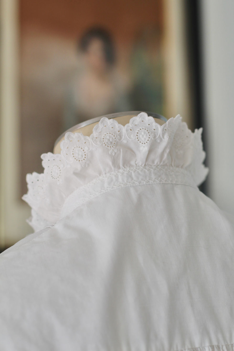Thumbnail: Chemise antique en coton brodé - Début 20ème - XS/L