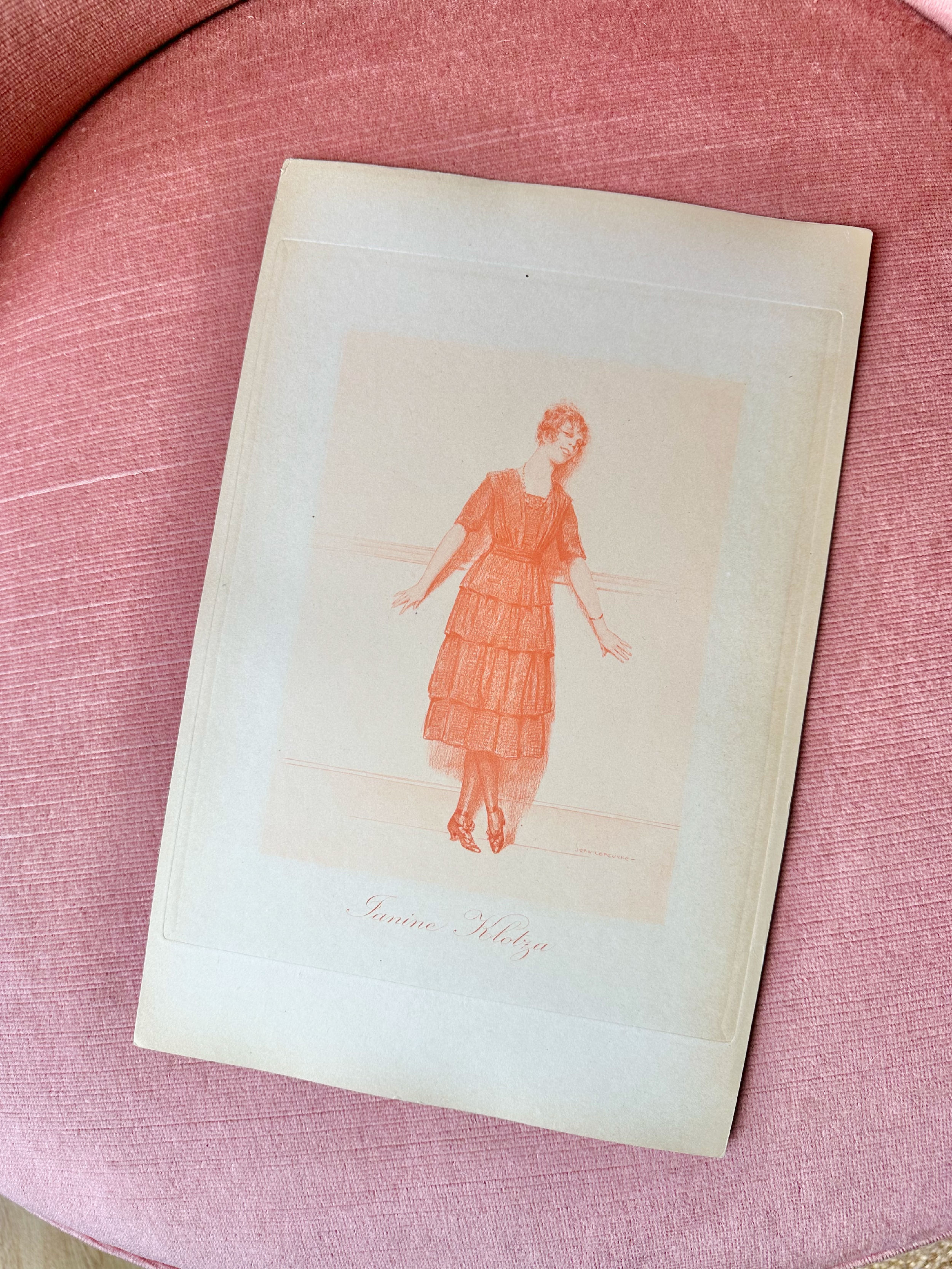 Gravure "Janine Klotza" par Jean Lefeuvre c.192