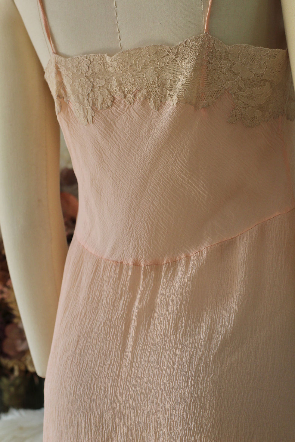 Miniature : Slip dress c.1930 - Nuisette rose poudré - XS/M