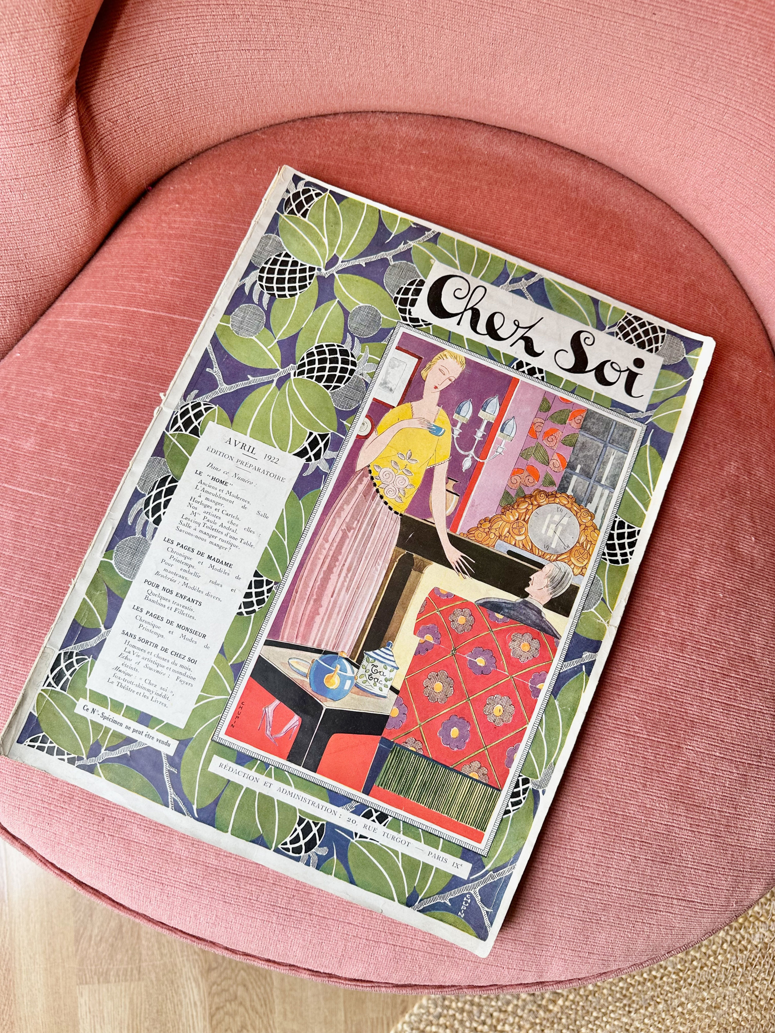 Magazine "Chez soi" - Avril 1922