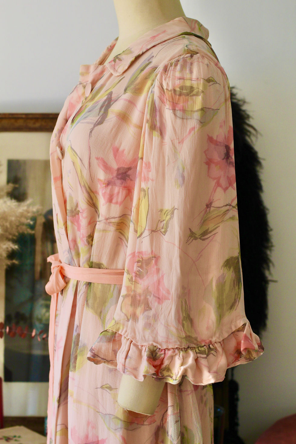 Miniature : Déshabillé mousseline de soie c.1960 - T.M/L