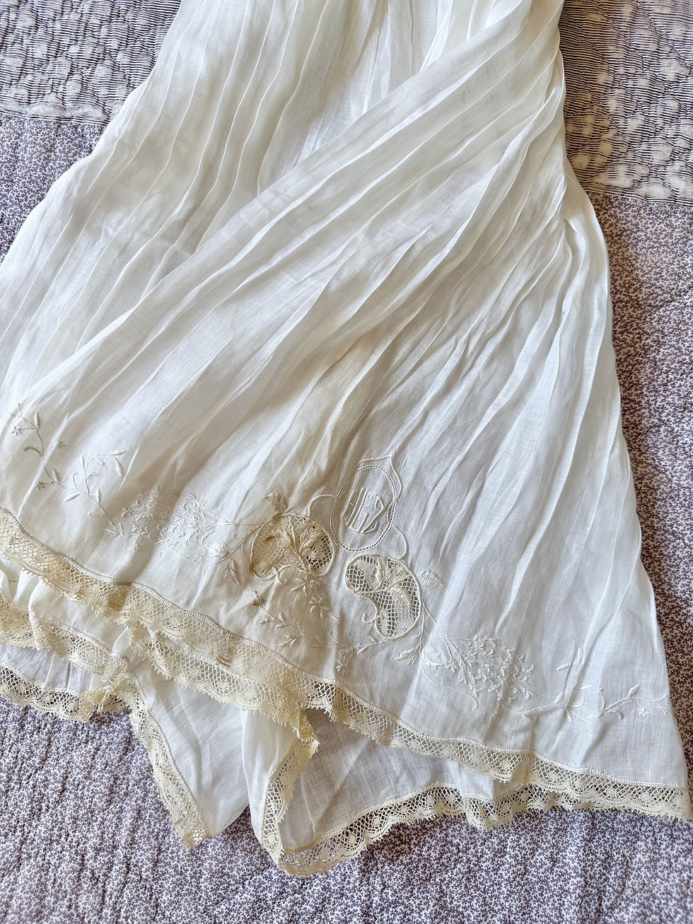 Miniature : Bloomer antique brodé avec dentelle c.1900/1910 - M/L