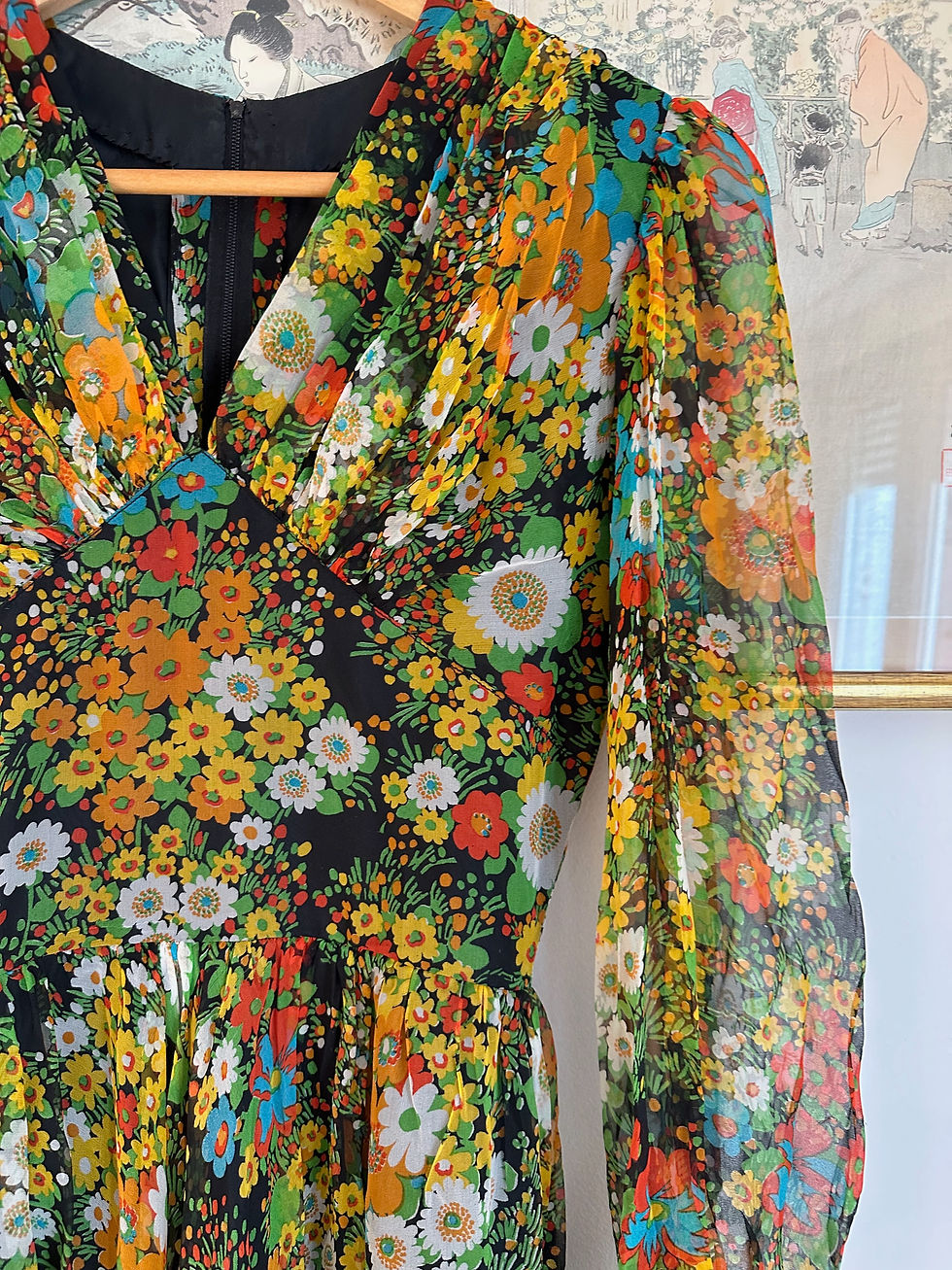 Miniature : Robe de couturière en soie c.1960 - T.XS